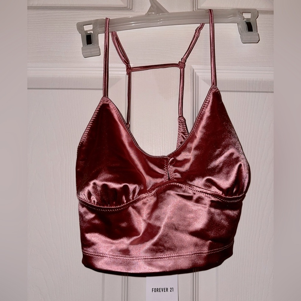 NWT Forever 21 women’s pink silky bralette bra XL lingerie